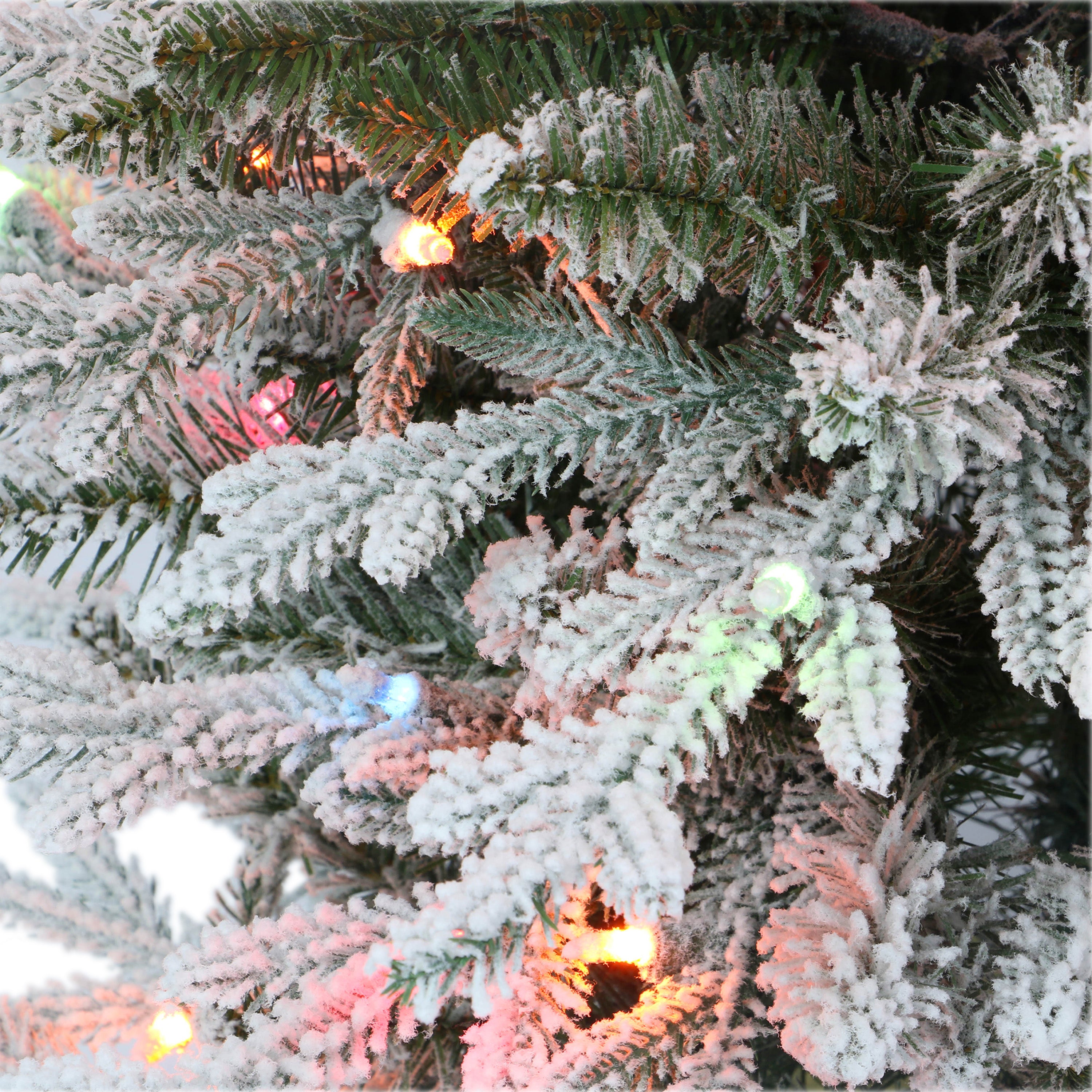 4.5ft Pre-Lit Potted Flocked Arctic Fir Christmas Tree